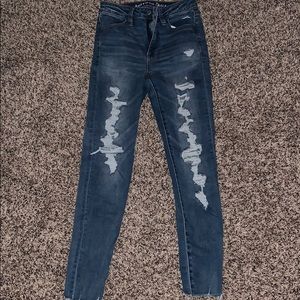 American Eagle ripped super high-waisted jegging